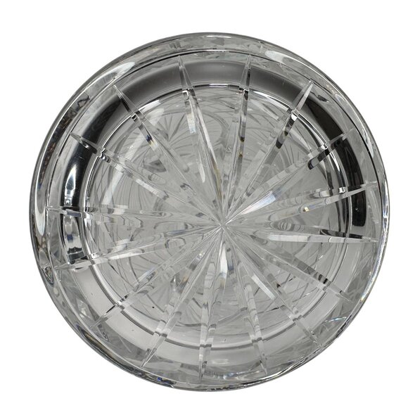 Decanter Crystal Cut Glass European MCM Starburst Diamond Pattern W/ Stopper 13" - Picture 6 of 16